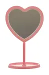 Kosmetické zrcátko s LED osvětlením Danielle Beauty Heart Mirror 30 x 20 cm růžová barva