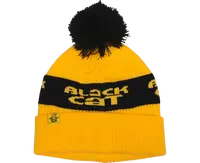 Black cat čiapka yellow bobble hat