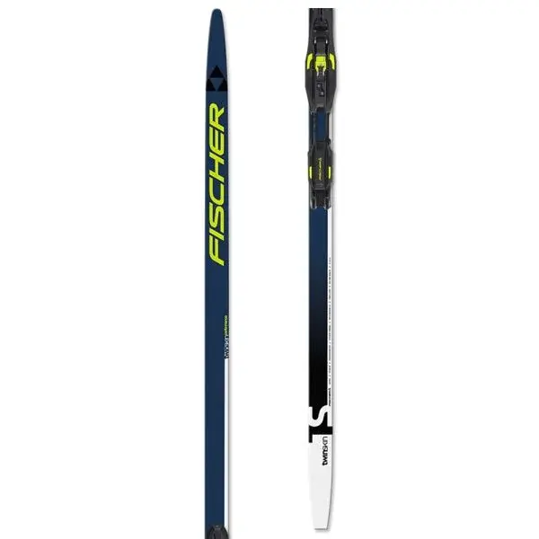 Fischer TWIN SKIN PERFORMANCE MED SET + BDG CONTROL STEP Běžecké lyže s podporou stoupání skin, tmavě modrá, velikost