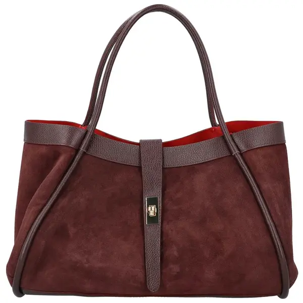 Dámska kožená kabelka na rameno tmavo vínová - Delami Vera Pelle Haylee