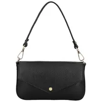 Dámska kožená kabelka na rameno čierna - Delami Vera Pelle Aksely