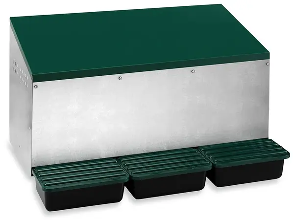 Snáškové hnízdo pro slepice 10123 venkovní 3-místné, se sběrným košem