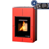 Kachle s výmenníkom AQUAFLAM VARIO SAPORO 11/5kW eervená, elektronická regulácia FLHSF34-079