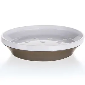 Mýdlenka ovál bílo-šedý