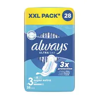 ALWAYS Ultra Day Super Extra Quatro Hygienické vložky s křidélky 28 kusů