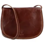 Dámská kožená crossbody kabelka hnědá - Delami Elrosa
