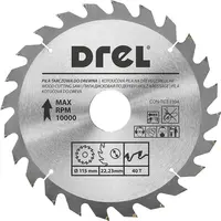 Pílový kotúč do dreva, 115 mm x 40 T, Drel