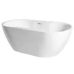 Volně stojící vana Navia 160/80 se sifonem click-clack s obdélníkovým přepadem slim v provedení chrom