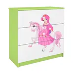 Detská komoda Babydreams zelená – Princezná 1