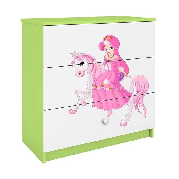 Detská komoda Babydreams zelená – Princezná 1