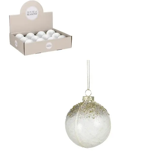 Vianočná guľa sklenená "omrznutá" Ø8 cm 1143189