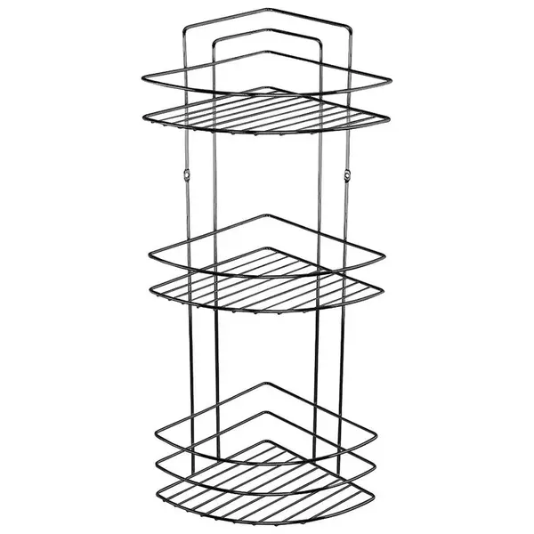 Koupelnová polička třípatrová černá MX0962
