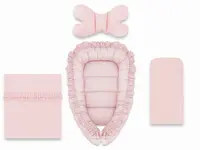 Baby Nellys 4-dílná sada oboustranné hnízdečko 55 x 75 cm, ROYAL - růžová