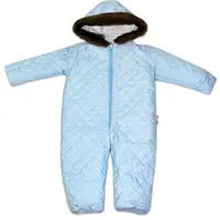 Baby Nellys Kombinéza s kapucí a kožíškem ®prošívaná, bez šlapek - sv. modrá, vel. 98 vel.  98