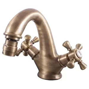 RAV SLEZÁK Morava bidetová batéria s clic-clacom stará mosadz MK343.5SM