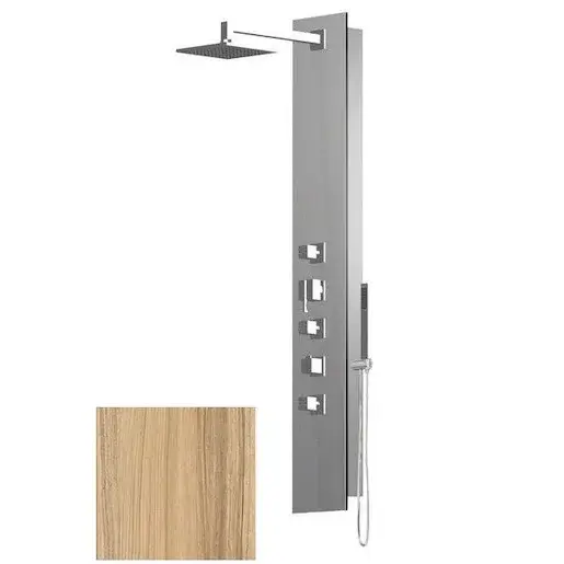 Sapho Flat Cube sprchový panel na stenu s termostatickou batériou kokos 80722-0335