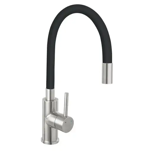 Drezová batéria Novaservis so silikónovým ramienkom čierna-nerez 70710,4C