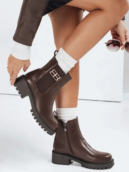 Dámské hnědé kotníkové boty Dstreet