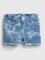 GAP Dětské kraťasy elasticized pull-on tie-dye denim shortie shorts wi - Holky