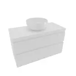 Kúpeľňová skrinka 2 zásuvková s krycou doskou Naturel Savona 98x53x44, 8 cm biela lesk SAVONA2100BID