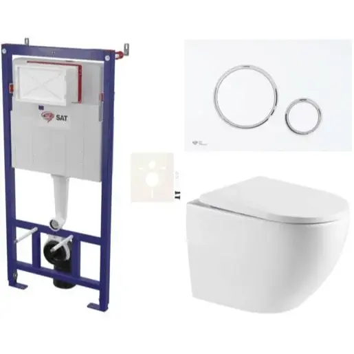 Závesný WC set do ľahkých stien / predstenová SAT SIKOSSTOR6776K