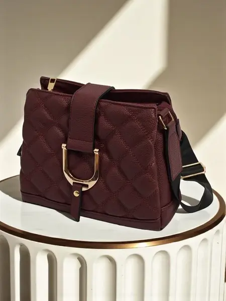 Resti Small Quilted Handbag in Soft Eco-Leather Cinder Loom