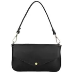 Dámská kožená kabelka na rameno černá - Delami Vera Pelle Aksely