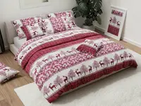 Mikroplyšové obliečky Vianoční sobi vínové