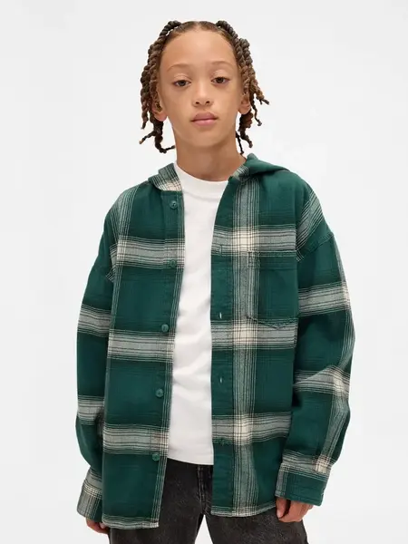 GAP Children's Flannel Shirt with Hoodie - Boys