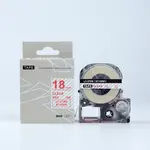 Epson LK-5TRN, ST18RW, 18mm x 9m, červený tisk / průhledný podklad, kompatibilní páska