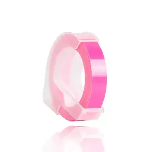 Dymo Omega, 9mm x 3m, bílý tisk / fluorescenční růžový podklad, kompatibilní páska