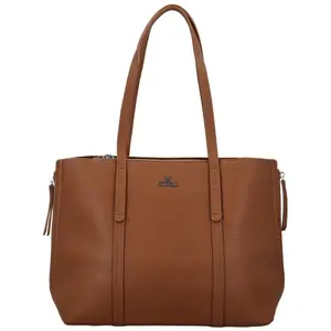 Módní dámská koženková kabelka na rameno Belle, hnědá