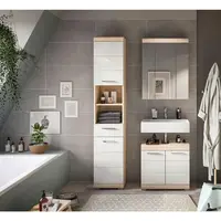 MID.YOU KOUPELNA Sonoma dub, vysoce lesklá bílá