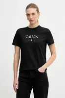 Bavlněné tričko Calvin Klein Jeans dámské, černá barva, LV047E813G
