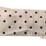 Baby Nellys Letní čelenka, bandana, mušelín, Puntík, cappuccino vel.  116/122