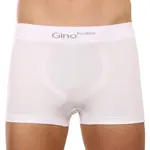 Gino Pánské boxerky bezešvé bambusové bílé (53004) M
