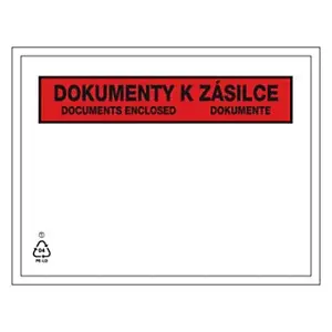 1000 x Samolepicí obal na doprovodnou dokumentaci, 230x170mm, DOKUMENTY K ZÁSILCE ve 3 jazycích | RAJA