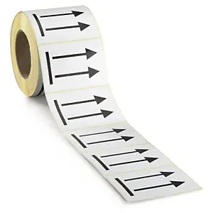 Výstražné etikety 74x105mm, s šipkami "touto stranou nahoru"