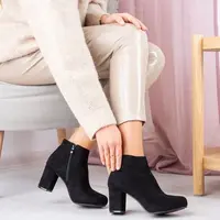 Resti Black ankle boots on a higher post Soleah - Footwear