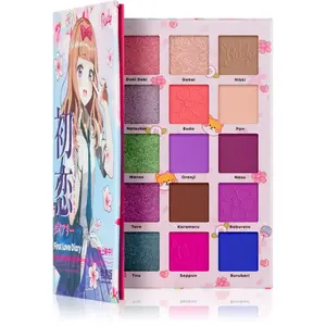 Rude Cosmetics Manga Collection Pigments & Shadows Palette paletka očných tieňov odtieň First Love Diary 22 g