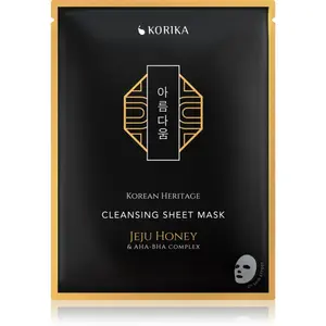 KORIKA Korean Heritage Jeju Honey & AHA-BHA Complex Cleansing Sheet Mask plátenná maska s čistiacim efektom 25 g