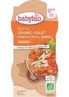 BABYBIO Menu zelenina s kuracím mäsom a quinoa 2 x 200 g
