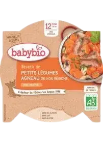 BABYBIO menu dusená zelenina s jahňacím mäsom 230 g