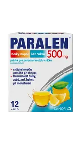 PARALEN ® Horký nápoj bez cukru citrón sáčky 12 ks