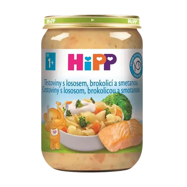 HIPP BIO Menu Těstoviny s lososem, brokolicí a smetanou 250 g