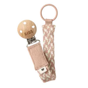 BIBS Paci Braid klip na dudlík, Blush/ Ivory
