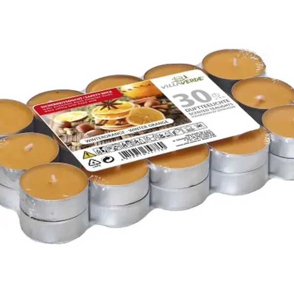 Sada čajových svíček vůně zimní pomeranč, 30 ks
