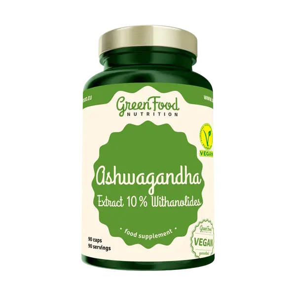 GREENFOOD NUTRITION Ashwagandha extract 10% Withanolides 90 kapslí