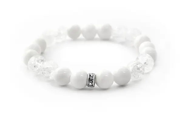 Agato Korálkový náramek z jadeitu a křišťálu MINK28/17