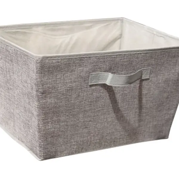 Úložný box 30x30x30 cm, světle šedý textil